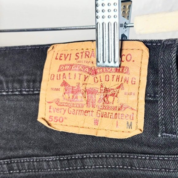 Levi's 550 Vintage 90s Women's Relaxed Fit Tapered Leg Black Jeans Size 16 - Picture 8 of 9